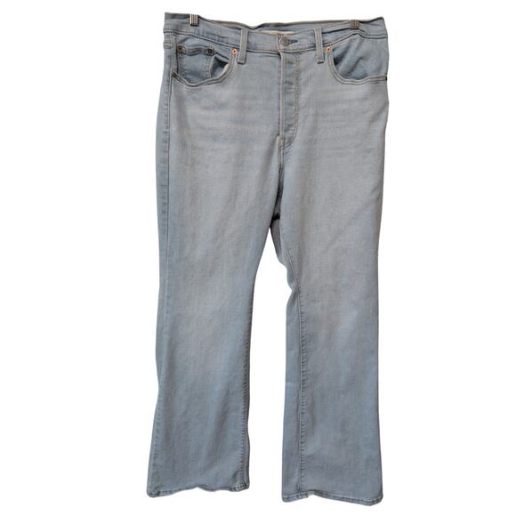 Levi's Ribcage Jeans Women Size 16W* Button Fly Bootcut Light Wash - Picture 1 of 11